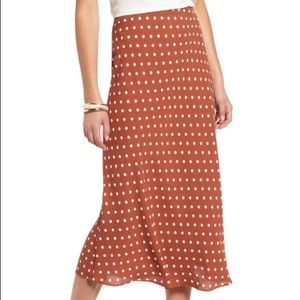 Halogen A Line Midi Skirt in Rust